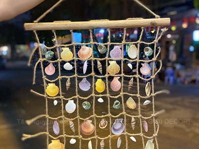 Lưới dây thừng sò ốc Việt Nam thủ công [3 Size - Sò ốc thật] Rộng 30-40-50cm PKT-BIEN-06